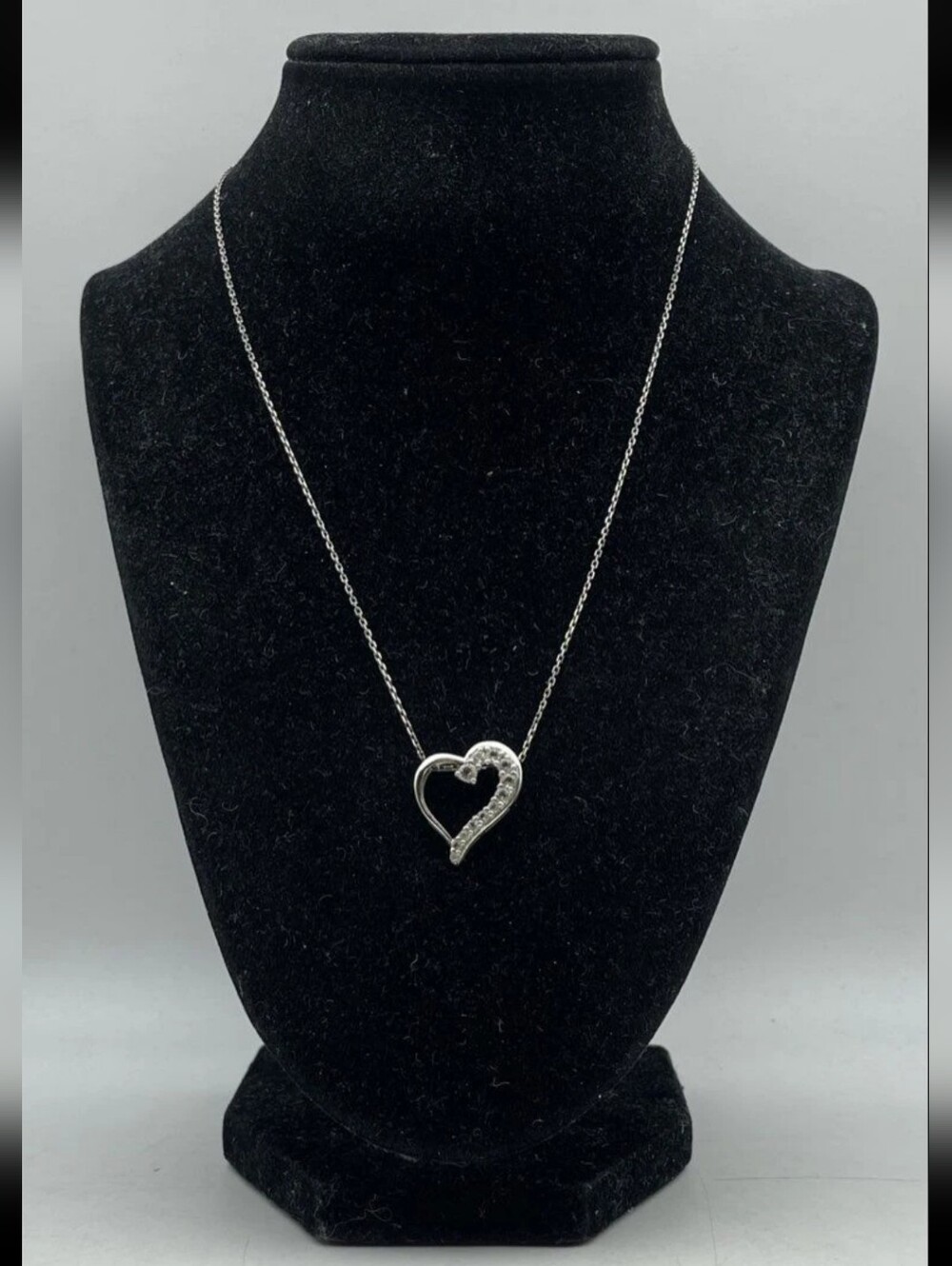 Silver OTC 925 Open Heart Pendant & Necklace, Italy/ Thailand, Sterling Silver